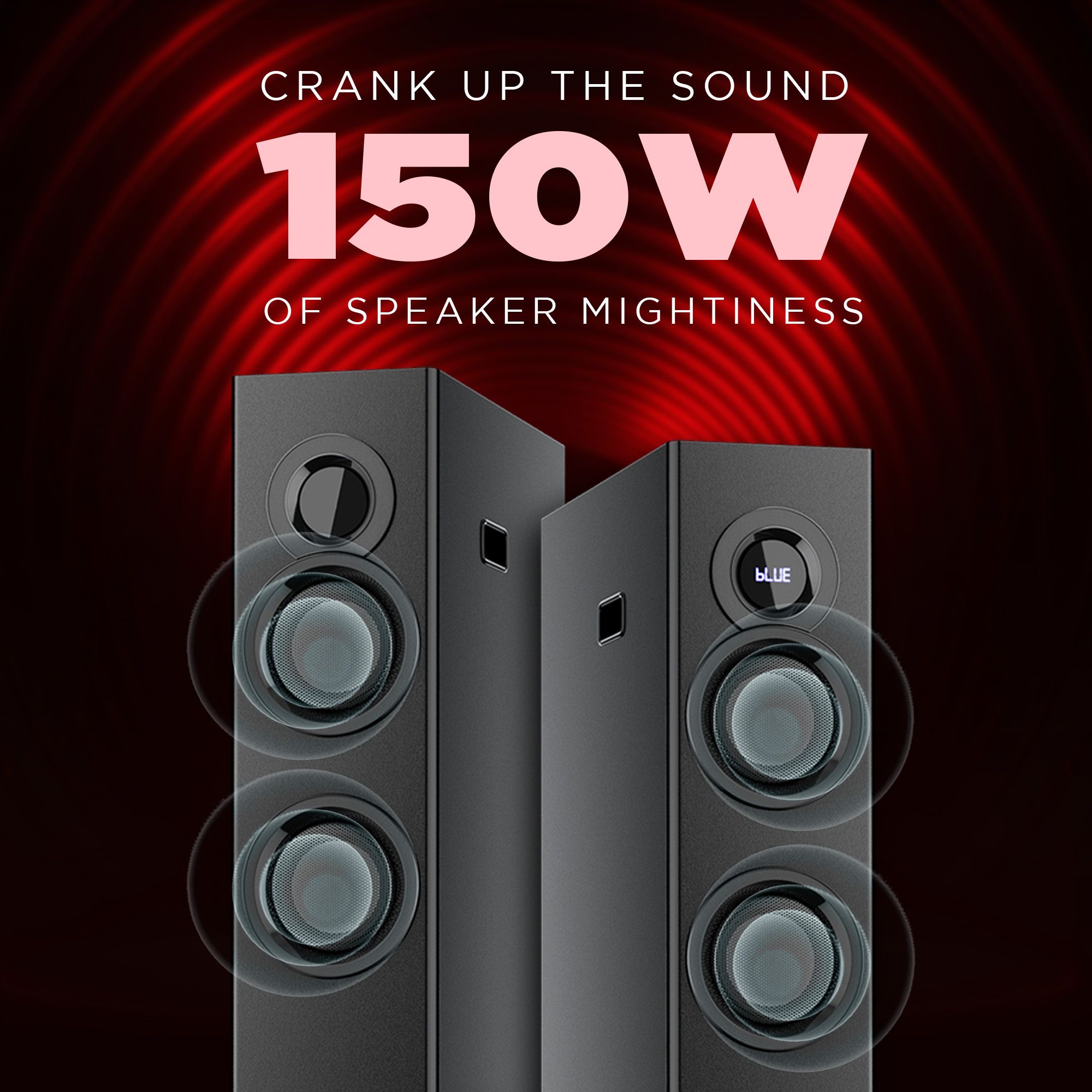 Intex TW-XH 13503 FMUB (Dual) 150 W Bluetooth Tower Speaker (Black, 2.1 Channel) - Image 4