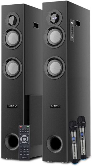 Intex TW-XH 13503 FMUB (Dual) 150 W Bluetooth Tower Speaker  (Black, 2.1 Channel)