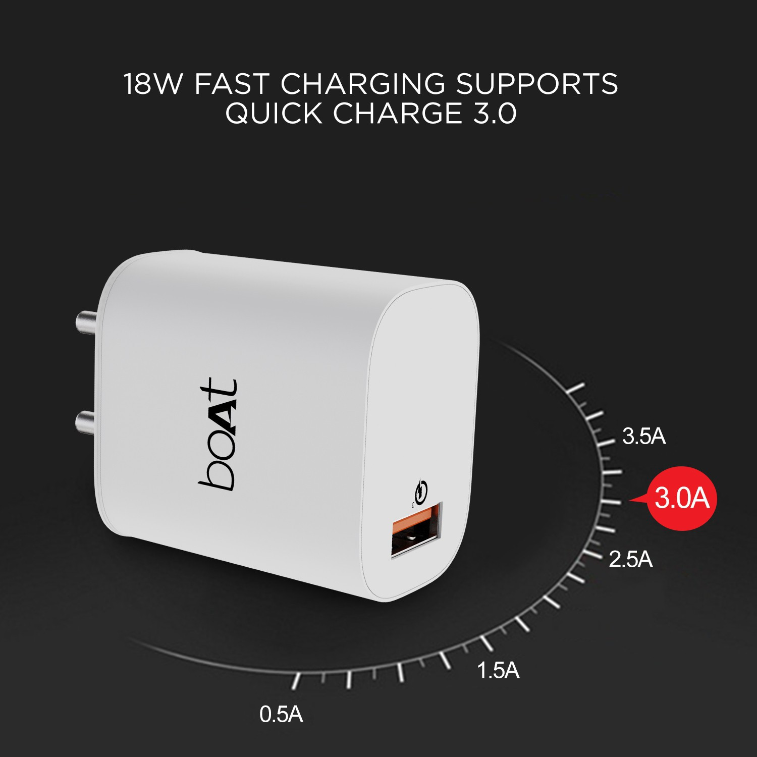 boAt 18W Power WCD QC3A Charger combo (Type C ) (White, Cable Included) - Image 3