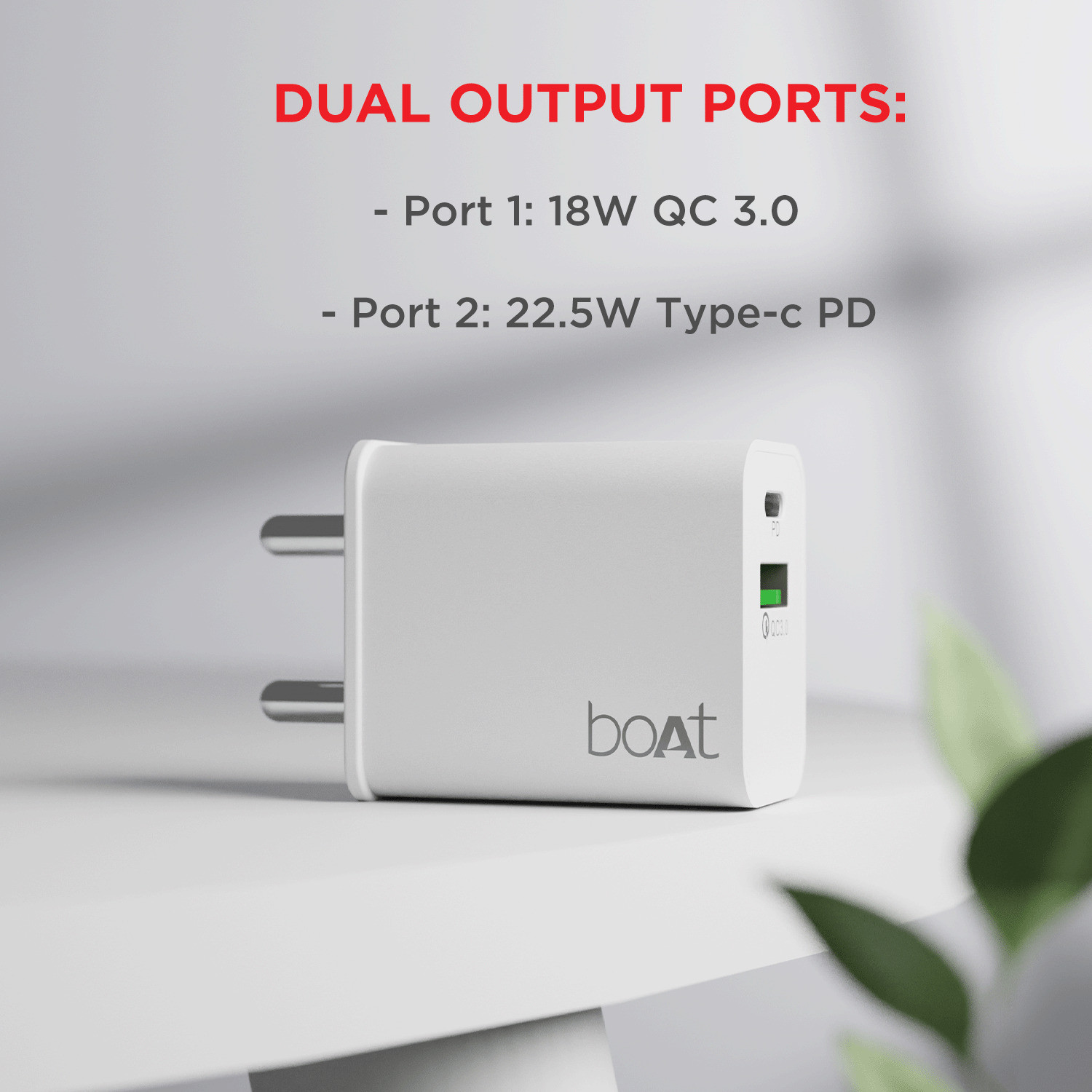 boAt 22.5 W Quick Charge 3 A Wall Charger for Mobile with Detachable Cable (White, Cable Included) - Image 4