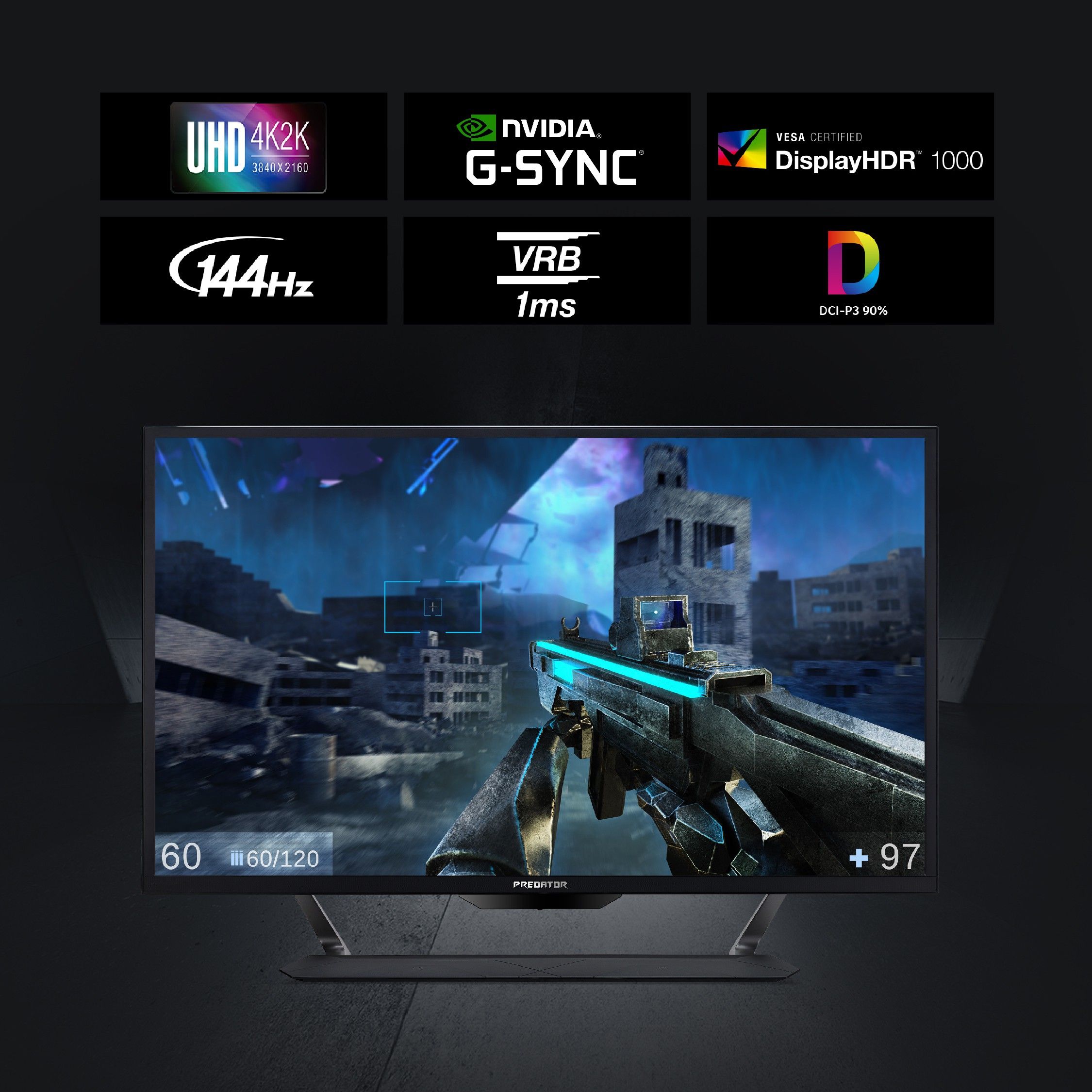 Acer Predator 107.95 cm (43 inch) 4K Ultra HD LED Backlit IPS Panel Gaming Monitor (PREDATOR CG437K) - Image 2