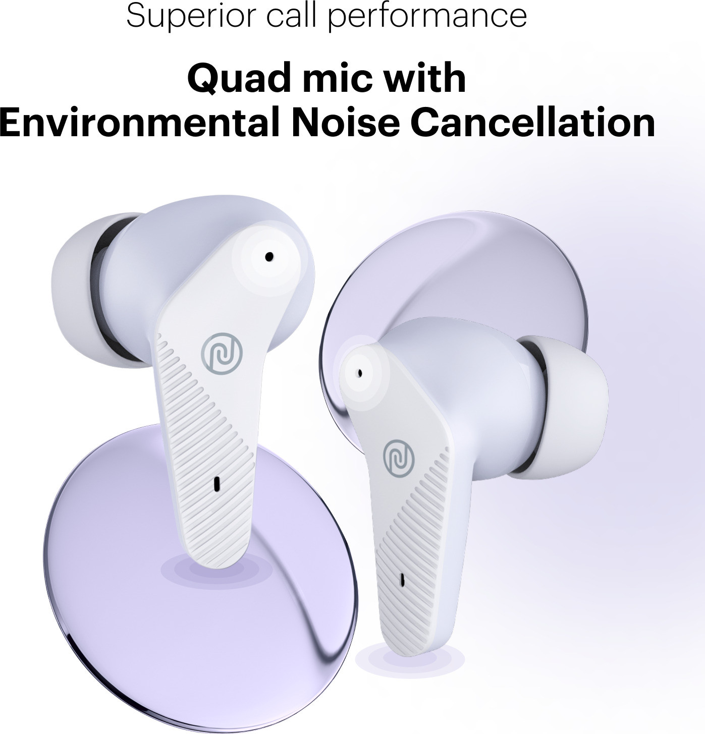 Noise Buds VS102 Neo with 40 Hrs Playtime, Environmental Noise Cancellation, Quad Mic Bluetooth (Soft Lilac, True Wireless) - Image 3