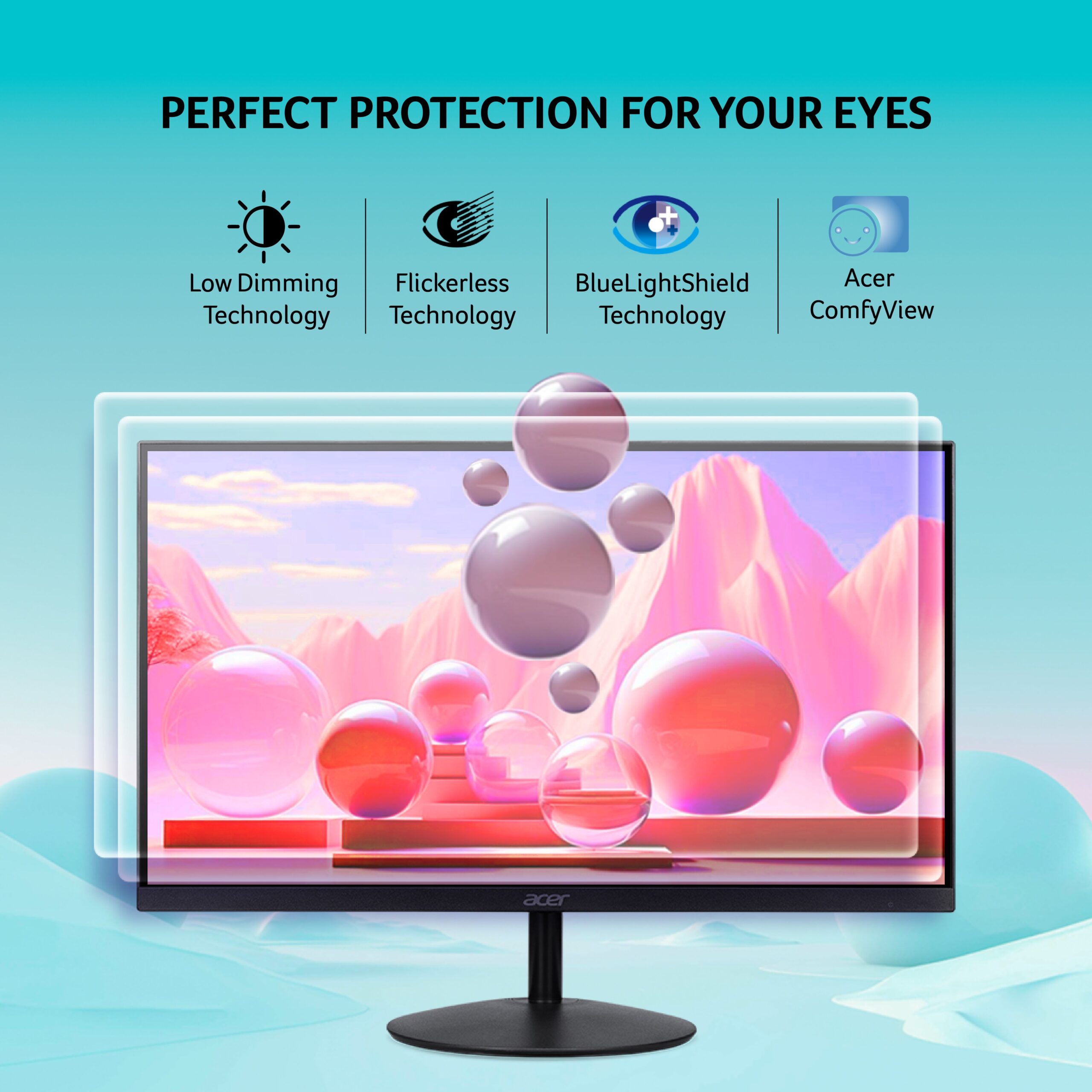 Acer 80.01 cm (32 inch) WQHD LED Backlit IPS Panel with HDR10, VGA, HDMI, 2X1W Inbuilt Speakers, Flicker-less, Blue light Shield, EcoDisplay, VisionCare, Tilt-able Stand, VESA wall Mount Ultra-Thin Monitor (SA322Q U) - Image 2