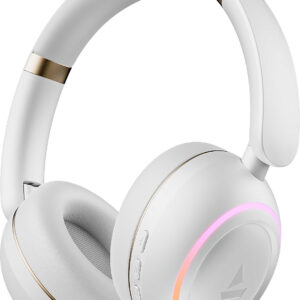 boAt Rockerz 480 w/ Beast Mode, RGB LEDs(6 Light Modes), 60HRS Playback & ENx Tech Bluetooth  (White Sabre, On the Ear)