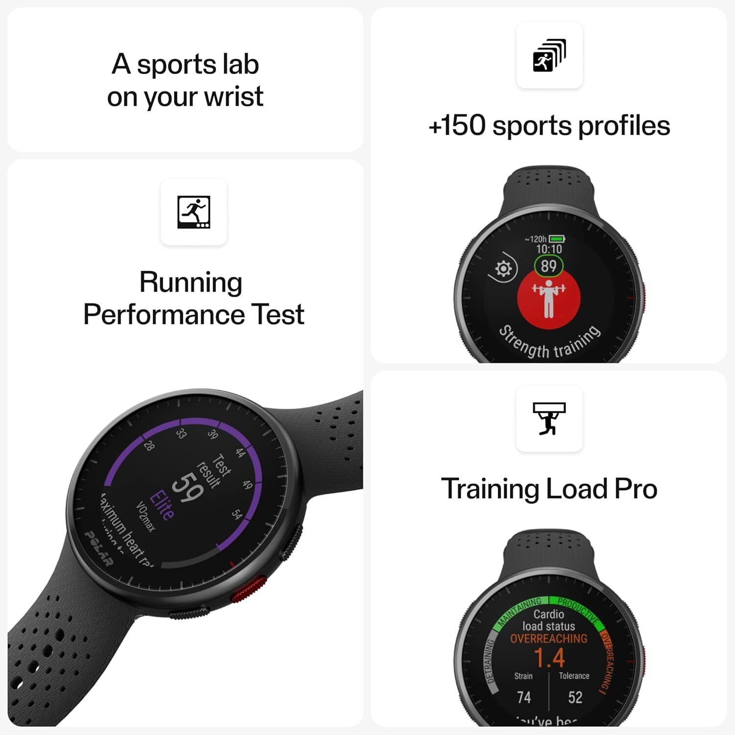 Polar Pacer Pro & H10-Modern GPS Sports Watch & Heart Rate Monitor (Grey-Black) Smartwatch (Grey-Black Strap, Free Size) - Image 3