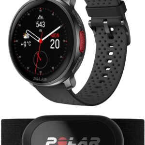 Polar Pacer Pro & H10-Modern GPS Sports Watch & Heart Rate Monitor (Grey-Black) Smartwatch (Grey-Black Strap, Free Size)