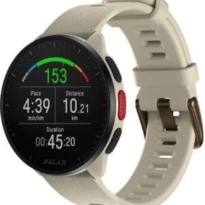 Polar Pacer Ultra-Light GPS Fitness Tracker (White) Smartwatch (White Strap, Free Size)