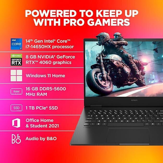 HP OMEN Intel Core i7 14th Gen 14650HX - (16 GB/1 TB SSD/Windows 11 Home/8 GB Graphics/NVIDIA GeForce RTX 4060) Omen 16 wf1096TX/ ae0002tx Gaming Laptop (16.1 inch, Shadow Black, 2.32 Kg, With MS Office) - Image 3