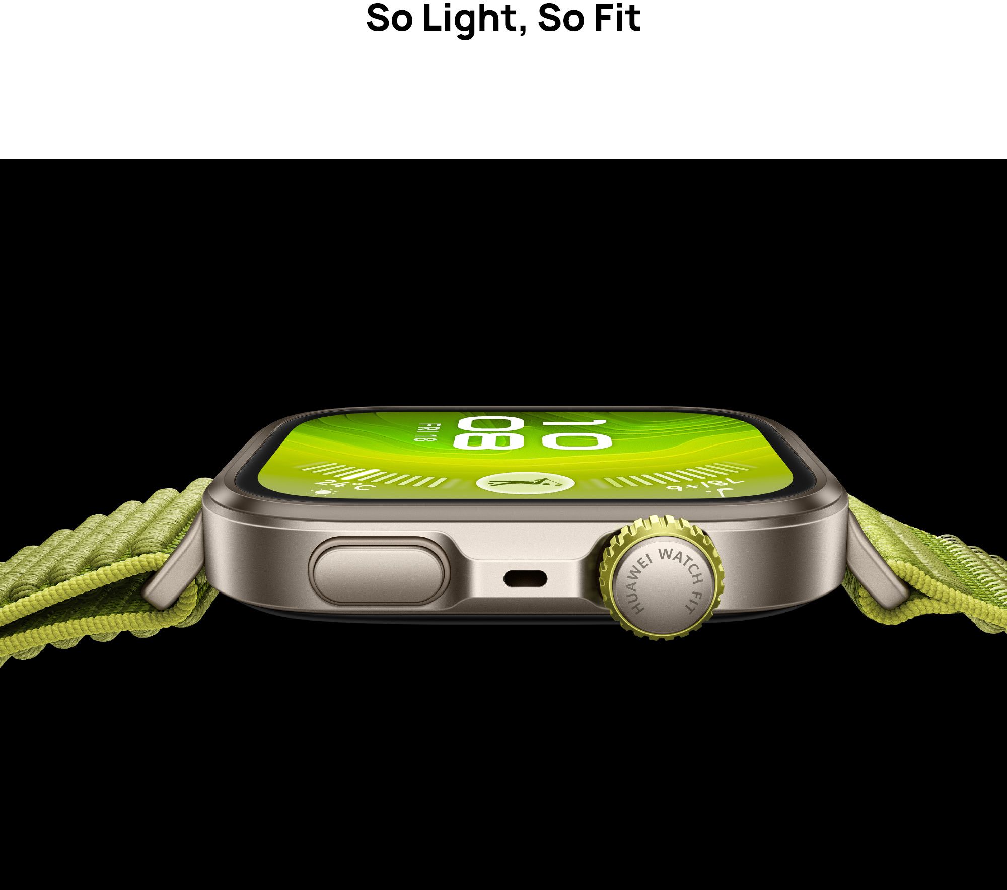 Huawei Watch Fit 4Pro, Titanium Body, Free dive, 100+ Sports mode, GPS, 10 Days Battery Smartwatch (Green Strap, Free Size) - Image 3