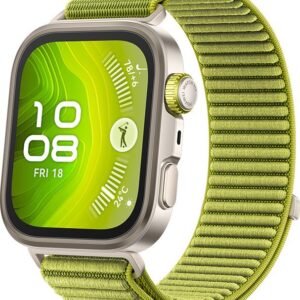 Huawei Watch Fit 4Pro, Titanium Body, Free dive, 100+ Sports mode, GPS, 10 Days Battery Smartwatch (Green Strap, Free Size)