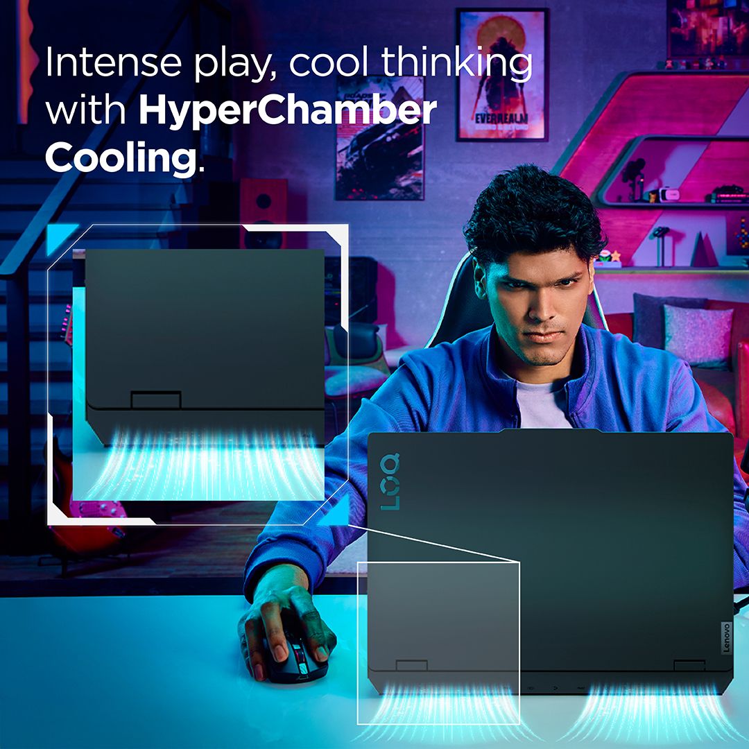 Lenovo LOQ Intel Core i5 13th Gen 13450HX - (16 GB/512 GB SSD/Windows 11 Home/6 GB Graphics/NVIDIA GeForce RTX 4050) 15IRX9 Gaming Laptop (15.6 inch, Luna Grey, 2.38 Kg, With MS Office) - Image 3