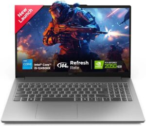Lenovo LOQ Essential Intel Core i5 12th Gen 12450HX - (12 GB/512 GB SSD/Windows 11 Home/4 GB Graphics/NVIDIA GeForce RTX 2050) 83LK0031IN Gaming Laptop (15.6 Inch, Luna Grey, 1.77 Kg)