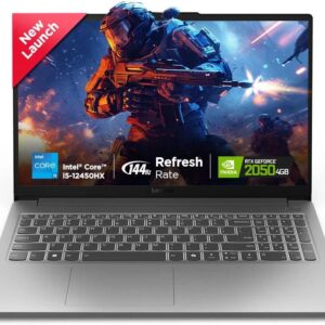 Lenovo LOQ Essential Intel Core i5 12th Gen 12450HX - (12 GB/512 GB SSD/Windows 11 Home/4 GB Graphics/NVIDIA GeForce RTX 2050) 83LK0031IN Gaming Laptop (15.6 Inch, Luna Grey, 1.77 Kg)