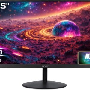 Acer 80.01 cm (32 inch) WQHD LED Backlit IPS Panel Monitor (SA322QU) (Frameless, AMD Free Sync, Response Time: 1 ms, 75 Hz Refresh Rate)