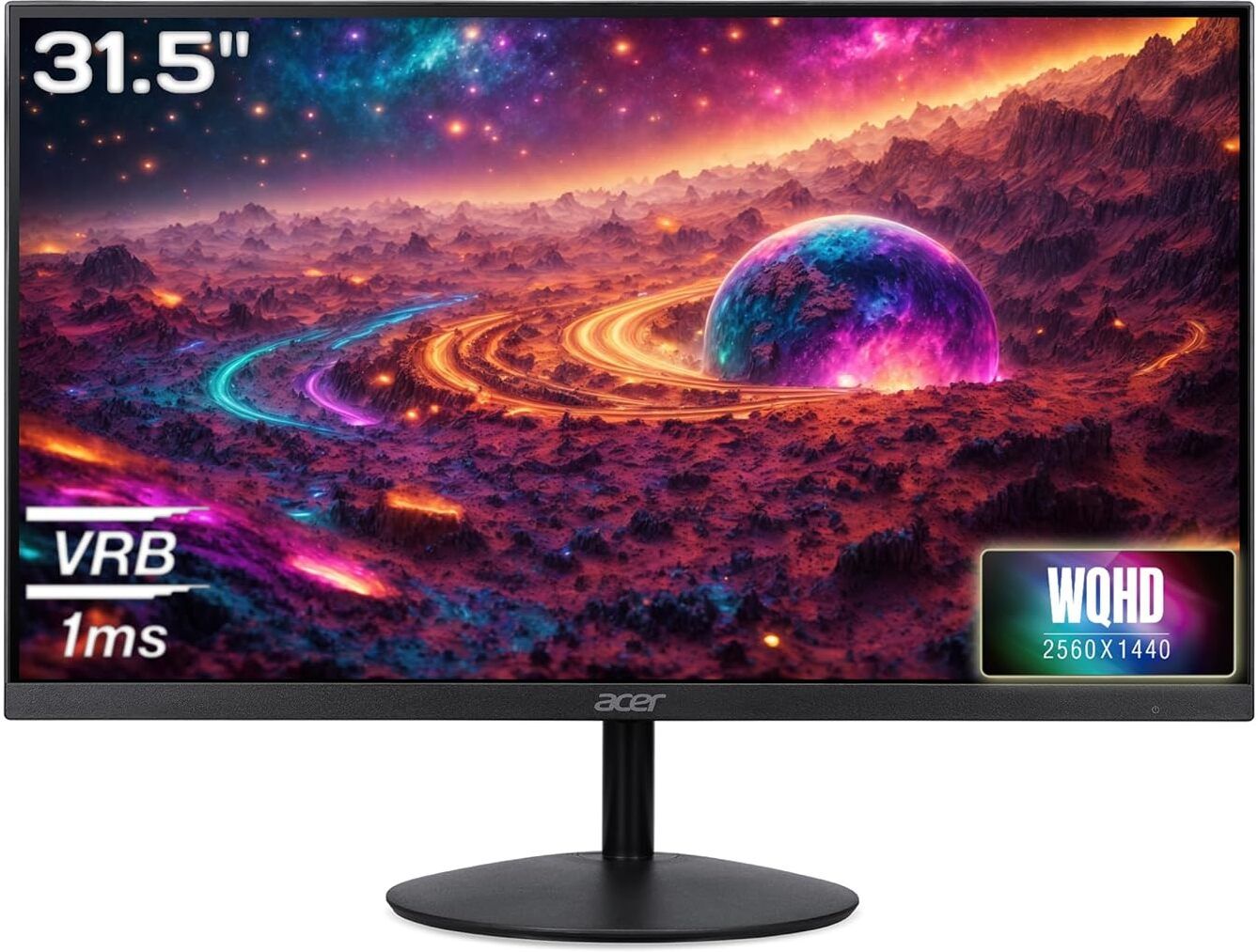 Acer 80.01 cm (32 inch) WQHD LED Backlit IPS Panel Monitor (SA322QU) (Frameless, AMD Free Sync, Response Time: 1 ms, 75 Hz Refresh Rate)