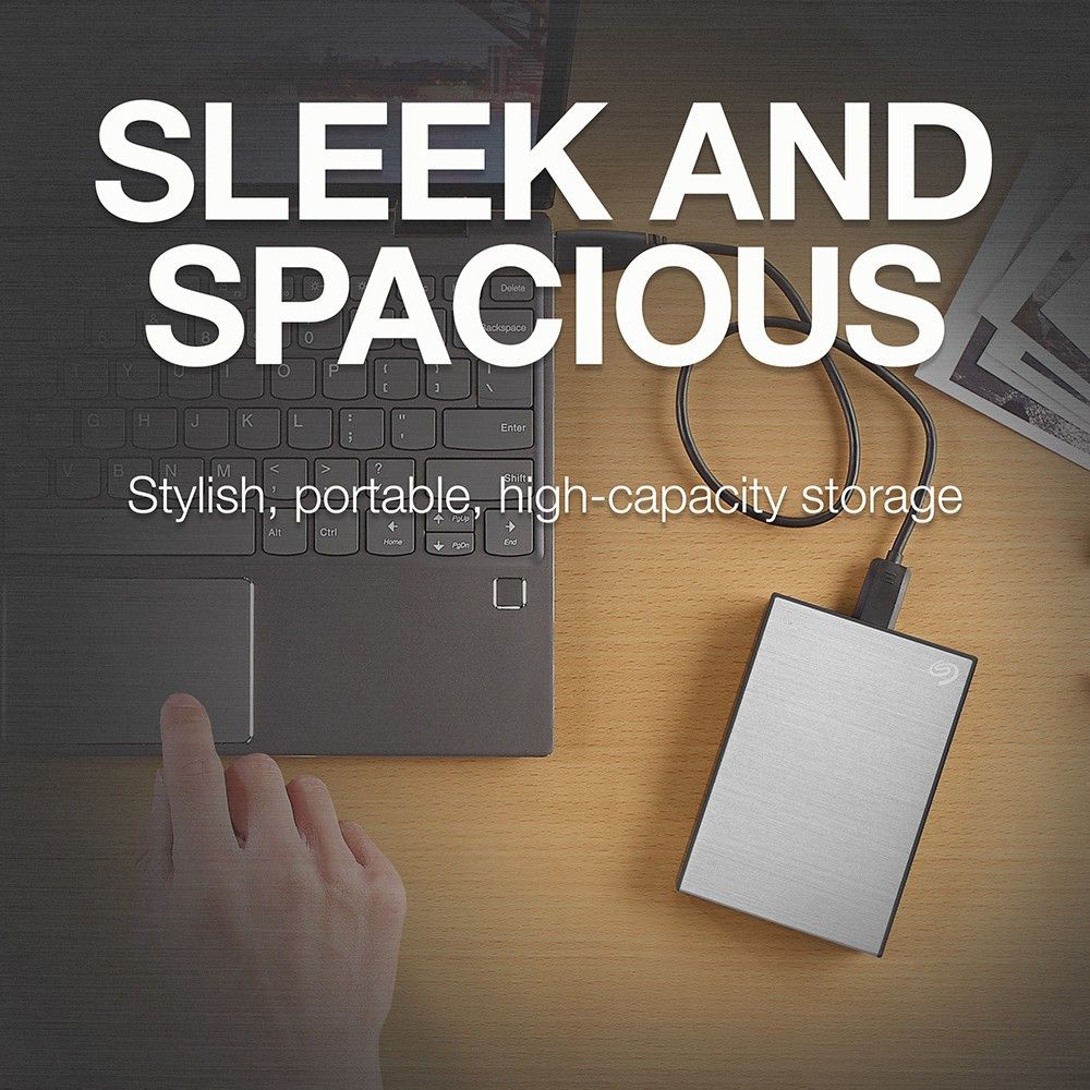 Seagate One Touch with Password Protection for Windows & Mac with 3 years Data Recovery Services - Portable 1 TB External Hard Disk Drive (HDD) (Silver) - Image 3