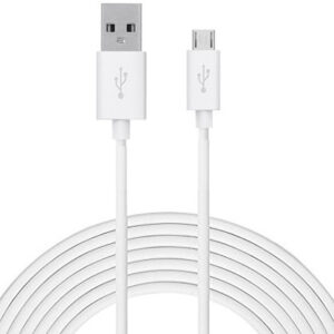 TROST Micro USB Cable 2 A 3 m Extra Long (3 Mtr) Charging/Sync A Plus Champ (Compatible with Karbonn A Plus Champ, White, One Cable)