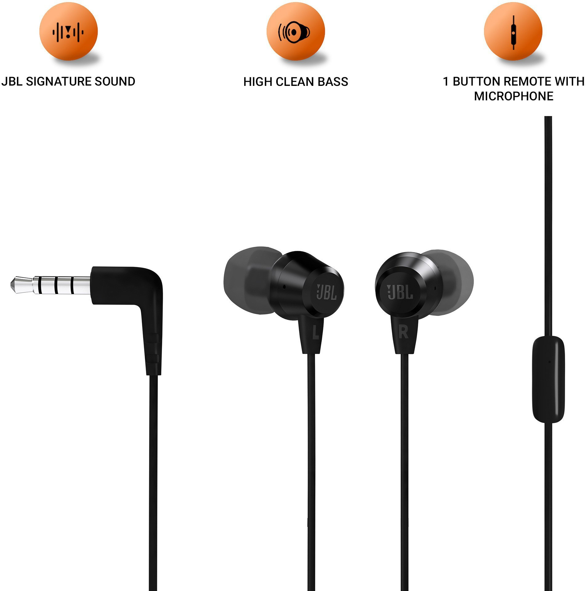 JBL C50HI Wired (Black, In the Ear) - Image 3