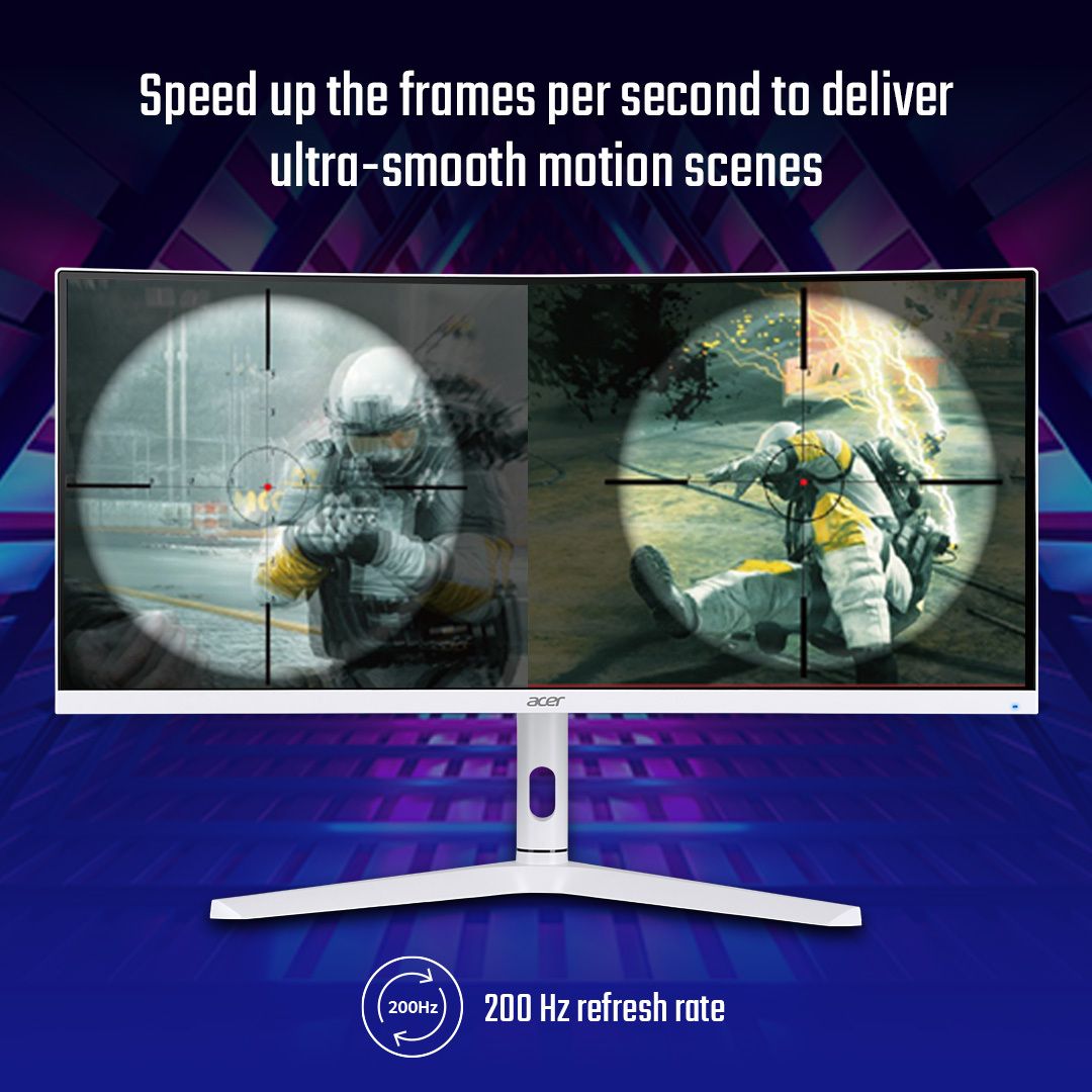 Acer Nitro 74.93 cm (30 inch) Curved WFHD VA Panel with ErgoStand, VESA DisplayHDR 400, 1500R Curvature, DCI-P3 93% wide color gamut, Display Widget, 2X2W Inbuilt Speakers - Image 4