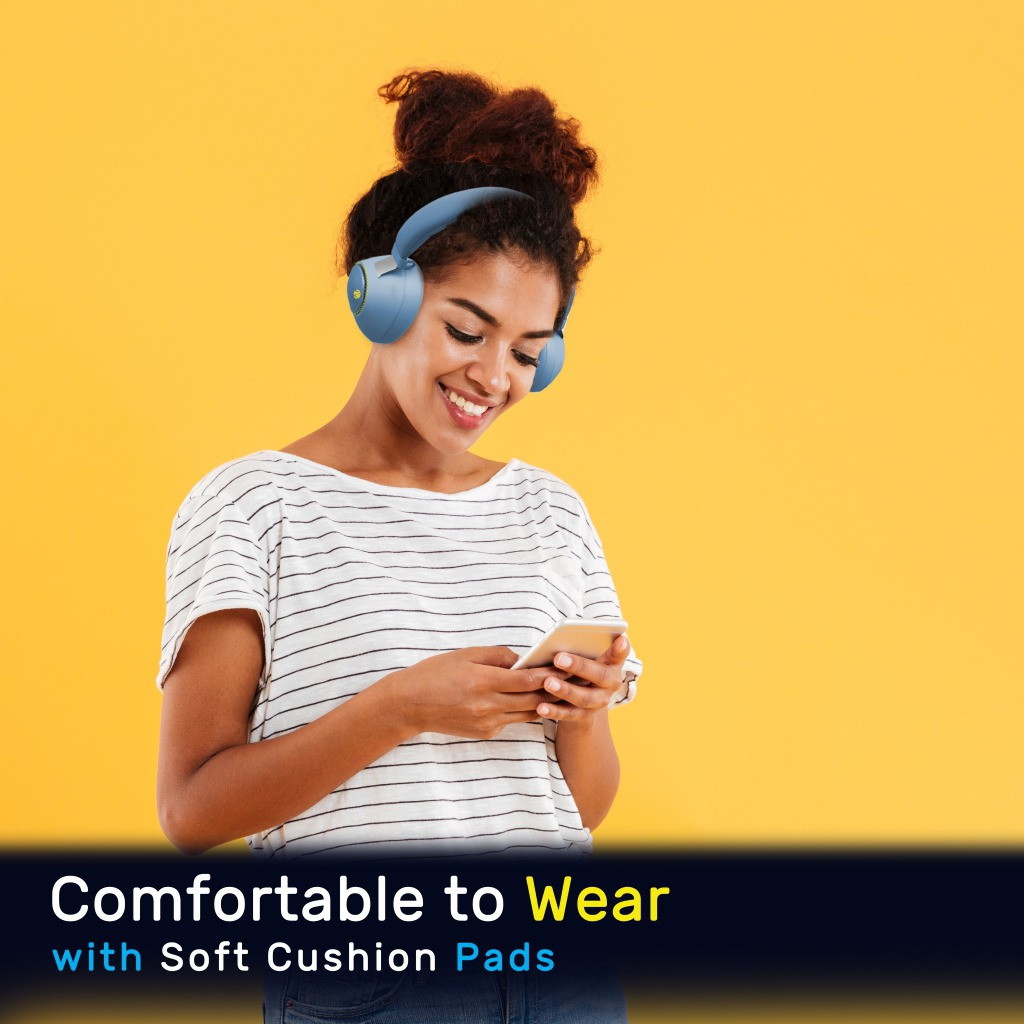 ZEBRONICS Zeb-Duke, with 60h Backup, BT v5.3, Gaming Mode, ENC, LED Lights, Dual Pairing Bluetooth (Blue, On the Ear) - Image 4